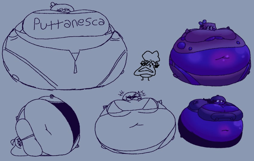 big_breasts blueberry_inflation breasts pizza_tower ranchandfrys spherical_inflation sunken_head sunken_limbs thick_thighs toppin_gals toppin_gals_minus8 wide_hips