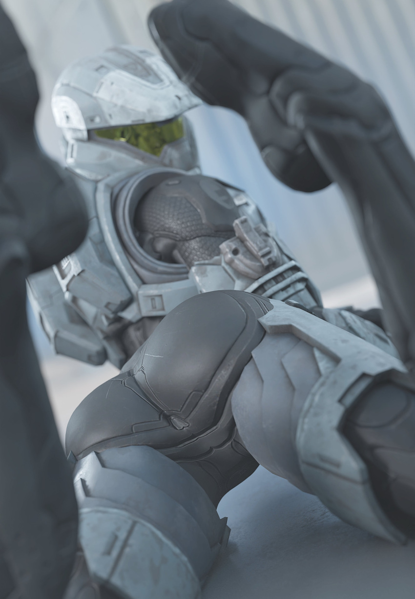 3d armor armored_female ass ass_focus bodysuit crawling female female_spartan_(halo) halo_(series) helmet llamasarepink looking_at_viewer looking_back medium_ass pov power_armor solo spartan_(halo)