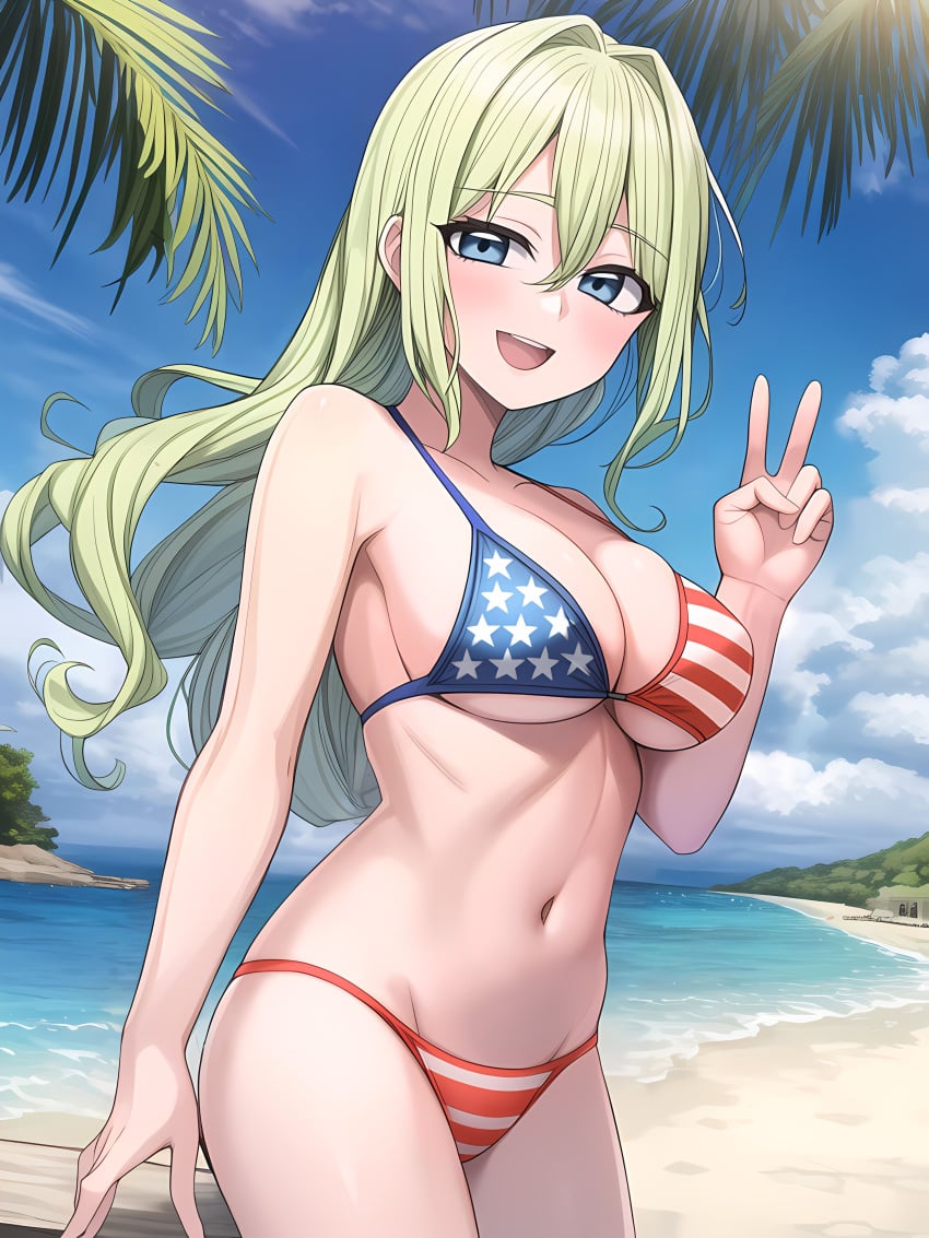 100_kanojo ai_generated blonde_hair kimi_no_koto_ga_dai_dai_dai_dai_daisuki_na_100-nin_no_kanojo large_breasts long_hair stabletomboy swimsuit the_100_girlfriends_who_really_really_really_really_really_love_you yamato_nadeshiko_(100_kanojo)