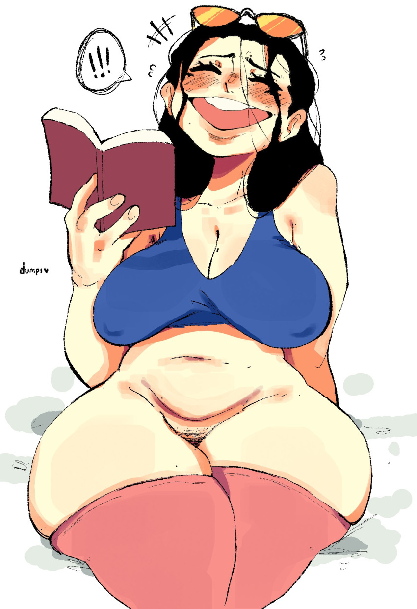 big_ass big_breasts black_hair blush dumpiwumpi_(artist) female female_only nico_robin one_piece post-timeskip shounen_jump smiling thick_thighs