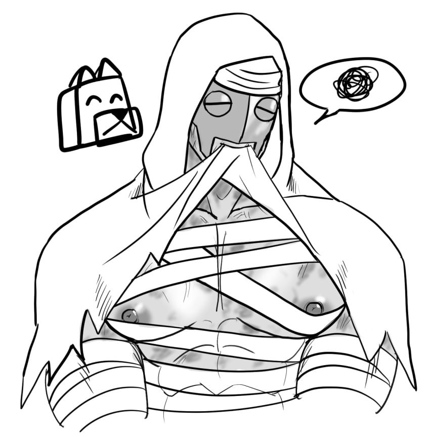 daisukidungeon darkest_dungeon gay human inviting leper_(darkest_dungeon) male male_only muscular nipples no_visible_face no_visible_genitalia partially_clothed pecs presenting solo solo_focus