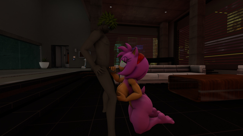 3d amy_rose anthro big_breasts breasts crossover dark-skinned_male dark_skin digital_media(artwork) duo erection fellatio female hedgehog human lathronos male mammal naruto nude oral penis sex sonic_(series) source_filmmaker uzumaki_naruto