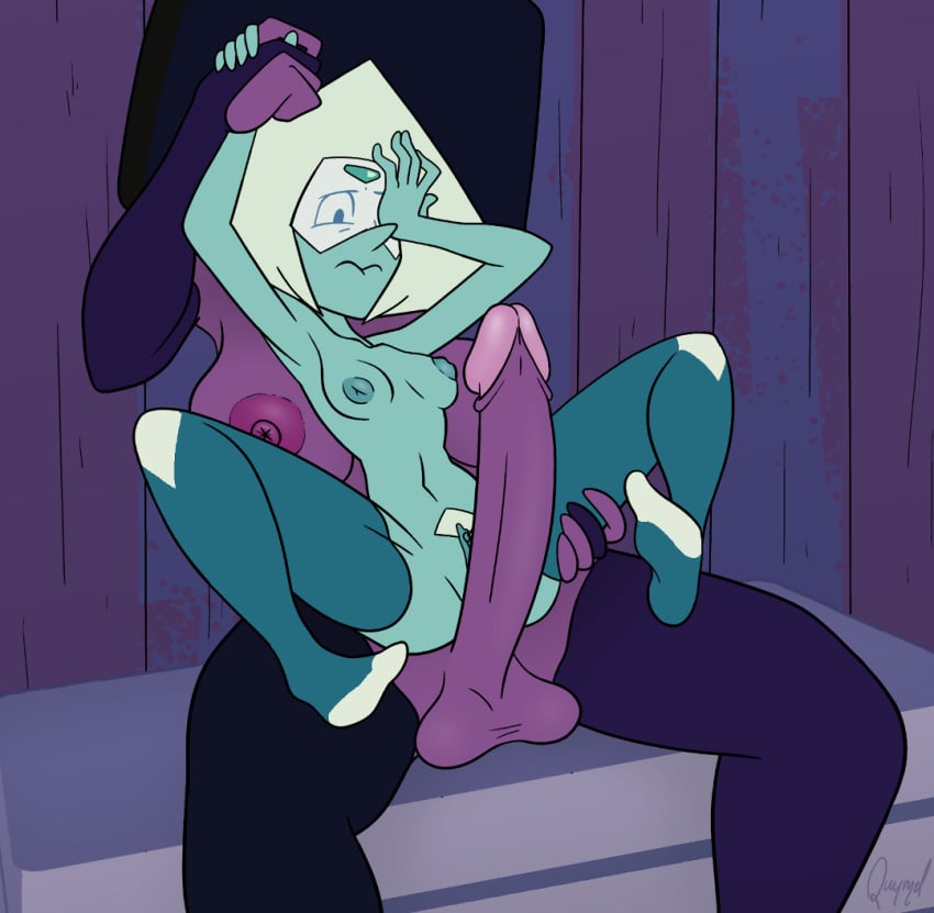 balls breasts dark_skin dickgirl erection futanari garnet_(steven_universe) gem_(species) gem_fusion green_skin intersex nipples nsfwquynzel peridot_(steven_universe) steven_universe