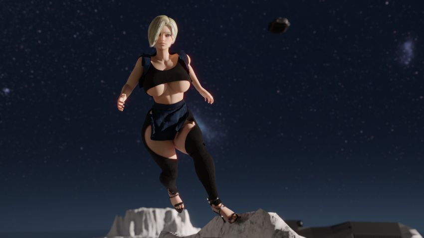 1girls 3d android_18 dragon_ball female female_only sextus400 solo tagme