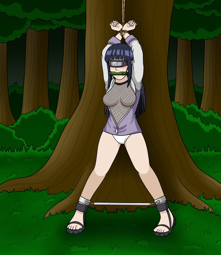 about_to_be_raped afraid black_hair blindfold blindfolded bondage bound breasts_out feet fullmetalpanicattack gag gagged hands_tied hands_up helpless hyuuga_hinata imminent_rape mesh_shirt mesh_top naruto naruto_(series) panties restrained rope rope_bondage sandals scared spread_legs spreader_bar teenage_girl teenager thighs tied tied_to_tree tied_up tits_out toes tree unwilling unzipped unzipped_jacket