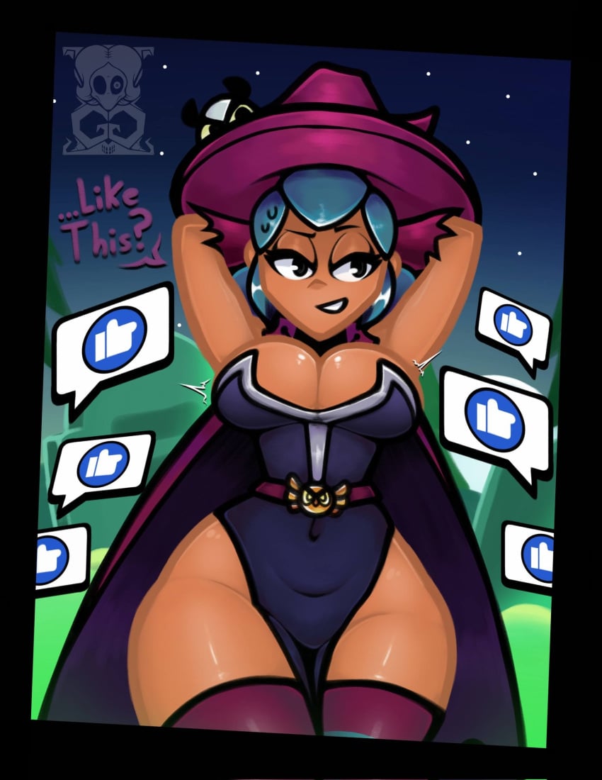 armpits big_ass big_breasts brawl_stars gotig1231 hoot_hoot_shelly nervous shelly_(brawl_stars) tagme wide_hips