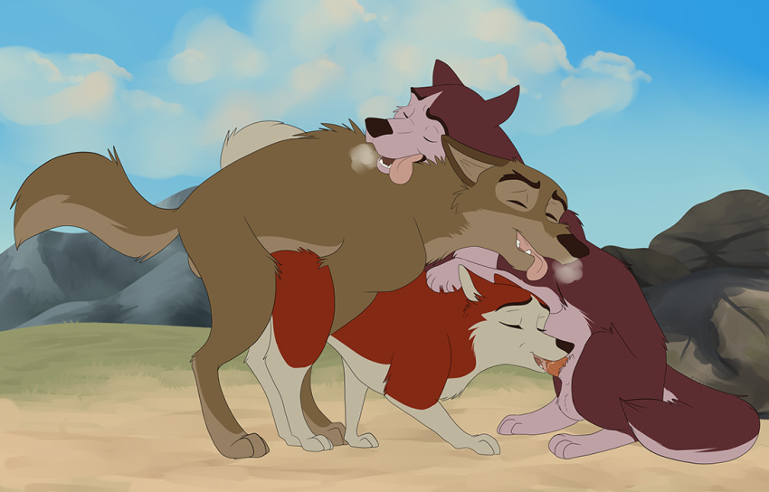 all_fours anthro balto balto_(film) canine doggy_style fellatio from_behind_position group group_sex incest invalid_tag jenna kodi mammal mother mother_and_son oral parent penis sex son threesome xxgato