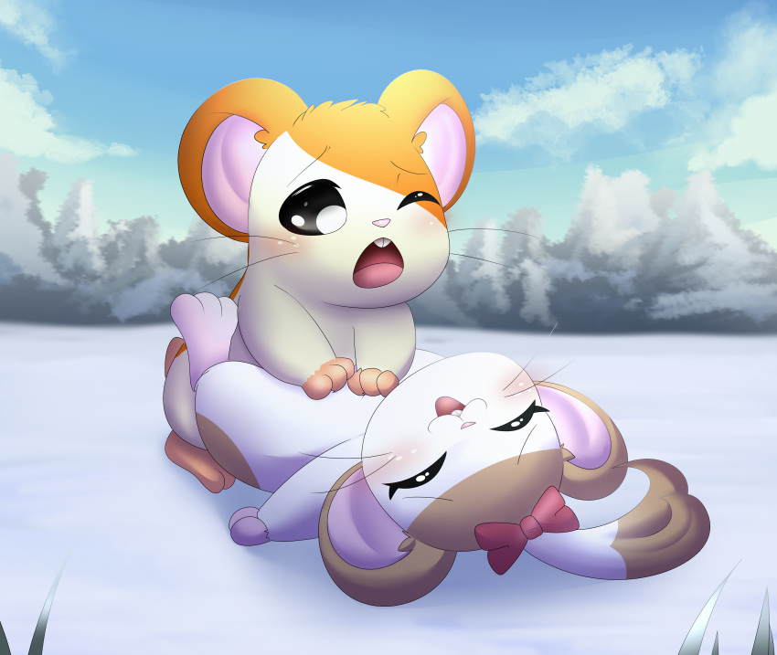 barrette barrette_(hamtaro) cute dhooper20 hamtaro hamtaro_(series) winter