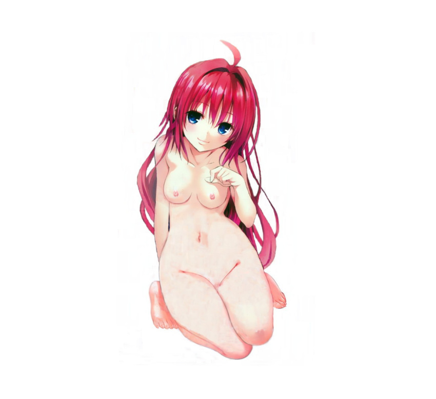 blue_eyes breasts feet kurosaki_mea navel no_bra no_panties nude red_hair shaved small_breasts smile tagme to_love-ru to_love-ru_darkness