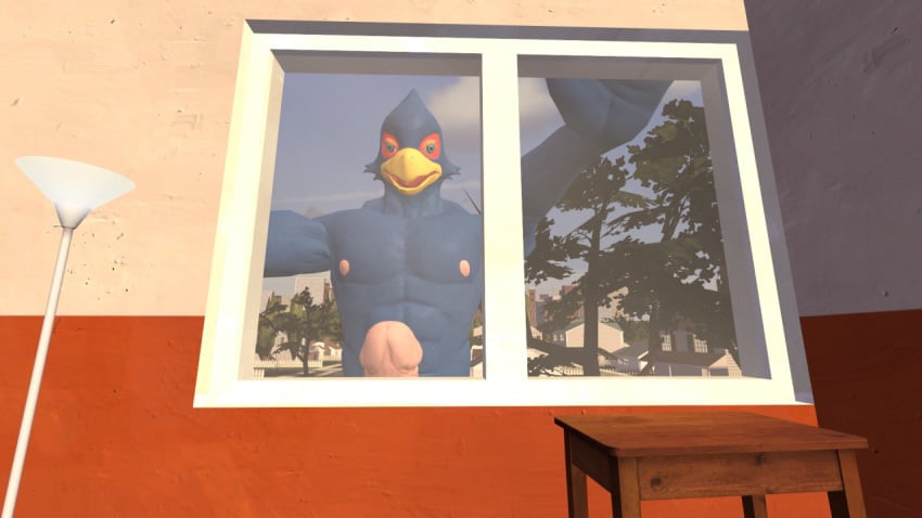 2017 3d anthro avian bird erection falco_lombardi first_person_view hugelazypanda looking_at_viewer macro male_only mammal nintendo nipples nude penis star_fox video_games