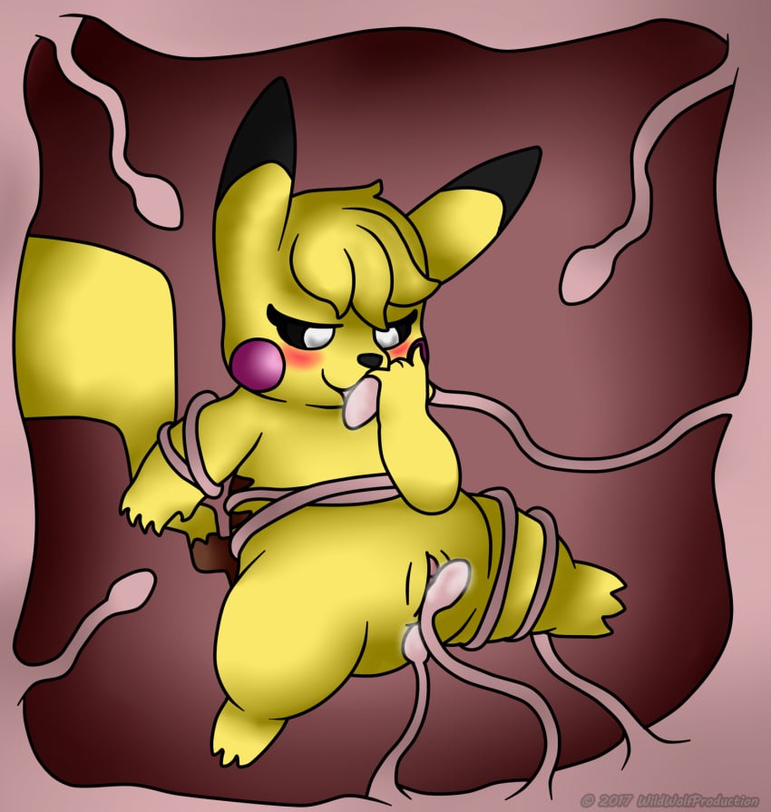 anal animal_genitalia anus blush bondage cutiechu digital_media_(artwork) fan_character female invalid_tag licking nintendo oral pikachu pokémon_(species) pokemon pussy slime tentacle tongue tongue_out vaginal_penetration video_games wildwolfproduction