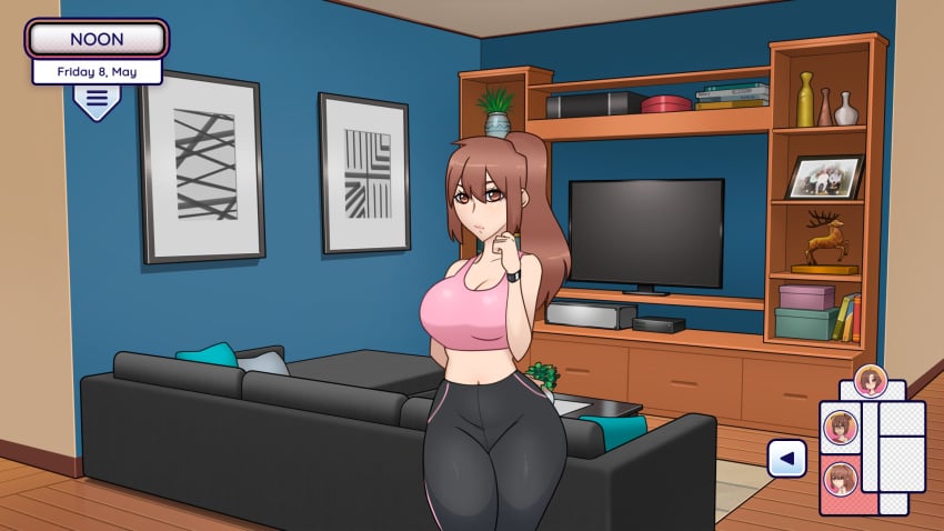 big_ass big_breasts erohoney mia_(stuck_at_home) moraion screencap stuck_at_home wide_hips