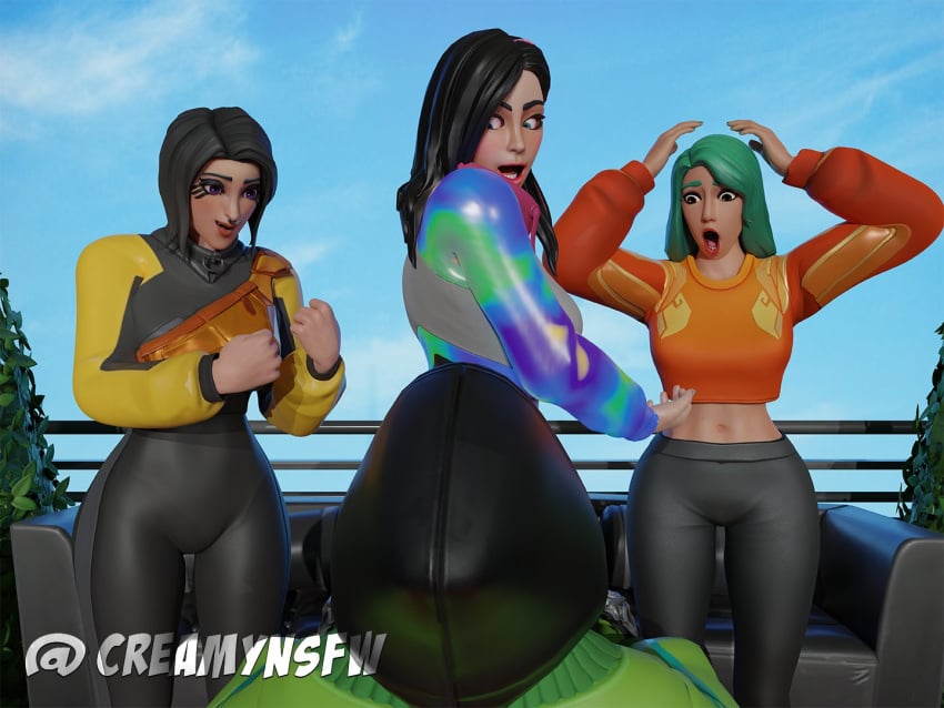 1boy 3d 3girls 3girls1boy ark_(fortnite) blender blender_(software) creamynsfw d'ark_(fortnite) epic_games fortnite fortnite:_battle_royale loserfruit mezmer pants pants_down rox_(fortnite) sunbird