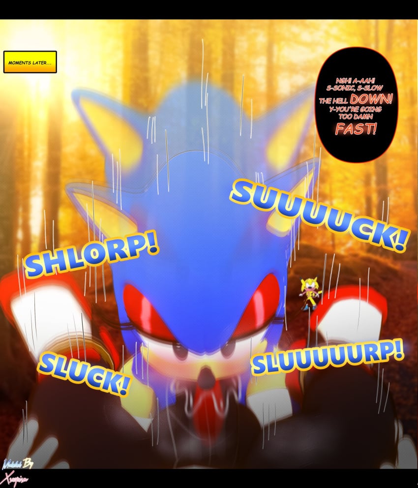 2boys annoyed anthro ass balls big_ass big_penis blowjob blush fellatio femboy feminine_male girly huge_ass makeup male male_only penis shadow_the_hedgehog sonic_(series) sonic_the_hedgehog sonichu_(character) tagme xscapism