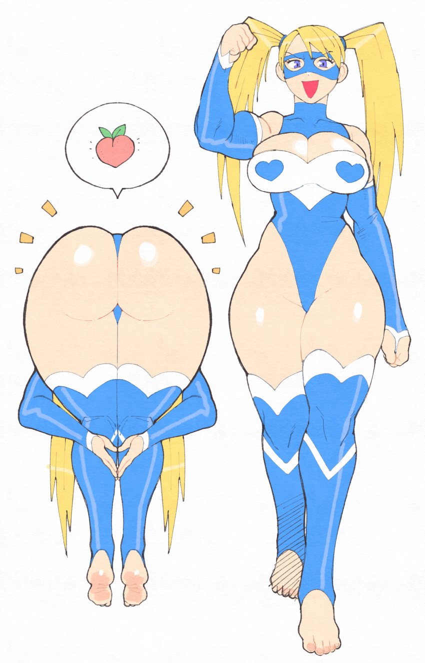 1girls ass barefoot bending_over bent_forward bent_over big_ass big_breasts blonde_hair breasts cleavage cleavage_cutout female flexing flexing_bicep hi_res highres hips hourglass_figure inkuusan leotard multiple_images muscular muscular_female pose praise_da_booty_(meme) rainbow_mika solo_female street_fighter street_fighter_alpha the_pose thighhighs thighs twintails voluptuous voluptuous_female white_background