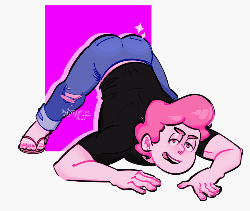 1boy chad_steven male male_only masculine pink_body pink_hair pose posing solo steven_quartz_universe steven_universe steven_universe_future