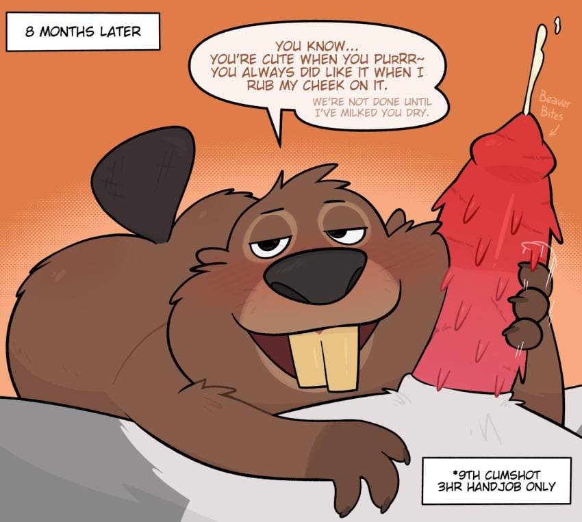 animal_genitalia animal_penis beaver buckteeth crushpepper disney english_text felid feline feline_genitalia feline_penis female first_person_view forced genitals hi_res looking_at_viewer lynx male mammal nibbles_maplestick nude pawbert_lynxley penile_spines penis penis_on_cheek rodent size_difference smaller_female speech_bubble stroking_penis tagme teeth text zootopia