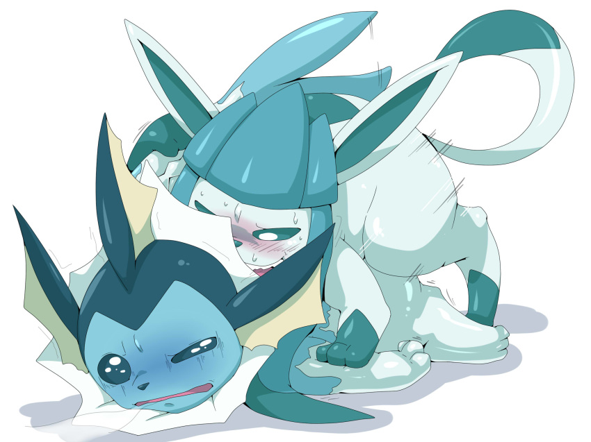 blush cold dlrowdog eeveelution forced from_behind glaceon nintendo pokémon_(species) pokemon pokemon_(species) rape sweat uncomfortable vaporeon video_games