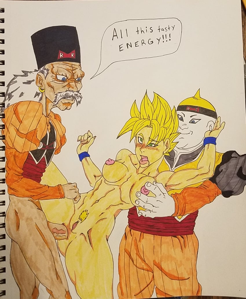 1girls anal android_19 blush breasts defeated defeated_heroine dr_gero dragon_ball dragon_ball_z female female_goku muscular muscular_female old_man princeadam pussy rape rule_63 saiyan sex son_goku super_saiyan traditional_media_(artwork)