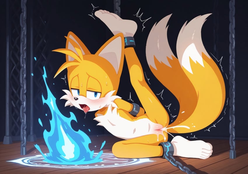 aged_up ai_generated andromorph bound cumming cuntboy drooling forced_orgasm genderswap_(mti) half-closed_eyes intersex looking_away magic magic_bondage magic_circle magical_stimulation miles_prower moaning multiple_orgasms one_leg_up open_mouth pussy pussy_ejaculation sonic_(series) sonic_the_hedgehog_(series) tails tails_the_fox tongue_out