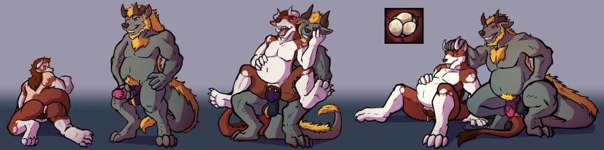 2022 absurd_res andromorph andromorph/male anthro anthro_on_anthro arzei balls behemoth_(final_fantasy) biobasher biped blonde_hair bodily_fluids brown_hair colored countershade_face countershade_fur countershade_neck countershade_torso countershading cum cum_in_pussy cum_inside cuntboy cuntboy_transformation duo egg egg_in_uterus erection final_fantasy front_view fur gender_transformation genital_fluids genitals gloves_(marking) gradient_background grey_body grey_fur hair hi_res horn human human_to_anthro impregnation internal intersex intersex/male leg_markings long_image male male_to_cuntboy markings masturbation mti_transformation navel nude penetration penile penile_masturbation penile_penetration penis penis_in_pussy pregnant pregnant_andromorph pregnant_intersex pregnant_sex pussy rear_view reverse_stand_and_carry_position sequence sex simple_background slightly_chubby smile socks_(marking) species_transformation square_enix standing standing_sex tail tail_between_legs tongue tongue_out transformation vaginal_penetration white_body white_countershading wide_image yellow_body yellow_fur