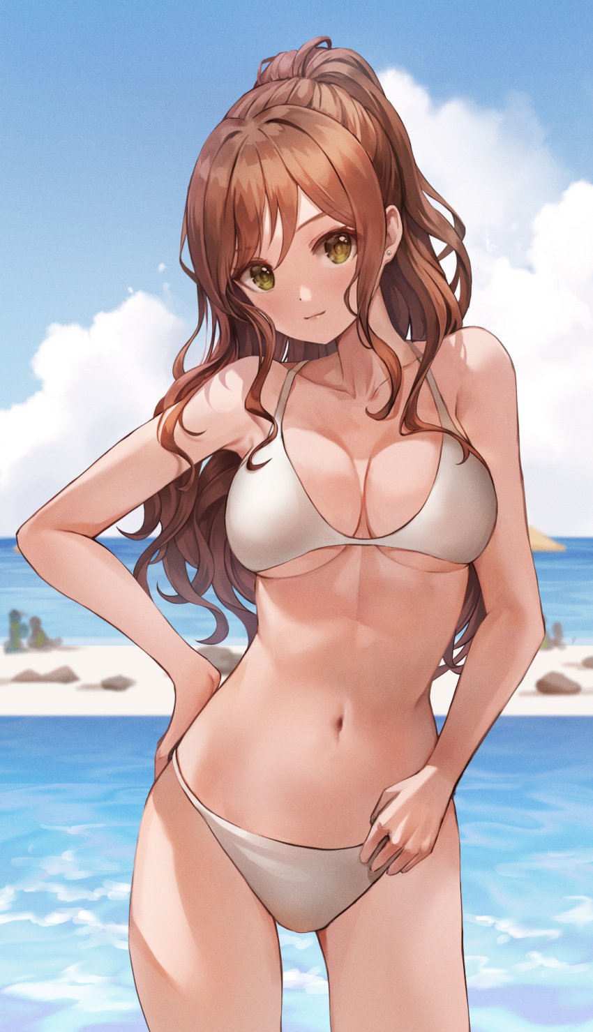 1girls armpits bang_dream! bare_armpits bare_arms bare_belly bare_chest bare_hands bare_hips bare_legs bare_midriff bare_navel bare_shoulders bare_skin bare_thighs belly belly_button bikini bikini_bottom bikini_only bikini_top blue_background blue_sky breasts brown_eyebrows brown_hair brown_hair_female busty busty_female busty_girl busty_teen cleavage clouds collarbone curvaceous curvaceous_body curvaceous_female curvaceous_figure curvaceous_hips curvaceous_teen curvy curvy_body curvy_female curvy_figure curvy_hips curvy_teen dot_nose elbows exposed_armpits exposed_arms exposed_belly exposed_chest exposed_hips exposed_legs exposed_midriff exposed_navel exposed_shoulders exposed_skin exposed_thighs eyebrows_visible_through_hair fair_skin female female_focus female_naked female_only fingers green_eyes green_eyes_female groin hair_between_eyes half_naked half_nude hand_on_hip hand_on_own_hip hand_on_own_thigh hand_on_own_waist hand_on_thigh hand_on_waist head_tilt high_ponytail high_resolution high_school_student highres horizon hourglass_figure imai_lisa large_breasts lean_body lean_figure legs light-skined_female light-skinned light-skinned_female light_skin light_skin_female light_skinned light_skinned_female lips long_hair looking_at_viewer lunacle midriff naked naked_female naked_woman narrow_waist navel nude nude_female nudity ocean outdoor outdoor_nudity outdoors outside partially_naked ponytail school_girl sea seaside semi_nude shoulders sidelocks sky slender_body slender_waist slim_girl slim_waist smooth_skin solo standing string_bikini swimsuit swimwear teen_girl teenage_girl teenager thigh_gap thighs thin_waist tilted_head underboob upper_body v-line wavy_hair white_bikini white_bikini_bottom white_bikini_only white_bikini_top white_string_bikini white_swimsuit white_swimwear wide_hips