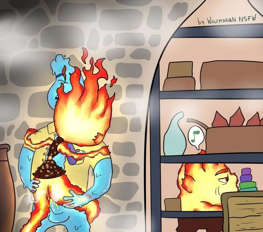 1boy 1girls anthro ass ass_grab bernie_lumen bodily_fluids bodily_fluids_in_pussy clothed clothed_sex disney dripping dripping_pussy duo elemental_(pixar) elemental_creature elemental_humanoid ember_lumen female female_penetrated fire genital_fluids hidden hidden_sex humanoid male male/female male_penetrating male_penetrating_female penetration penis pixar pussy pussy_juice pussy_juice_drip romantic romantic_couple romantic_sex straight straight_sex vagina vaginal_penetration vaginal_sex wade_ripple water wolfmarian