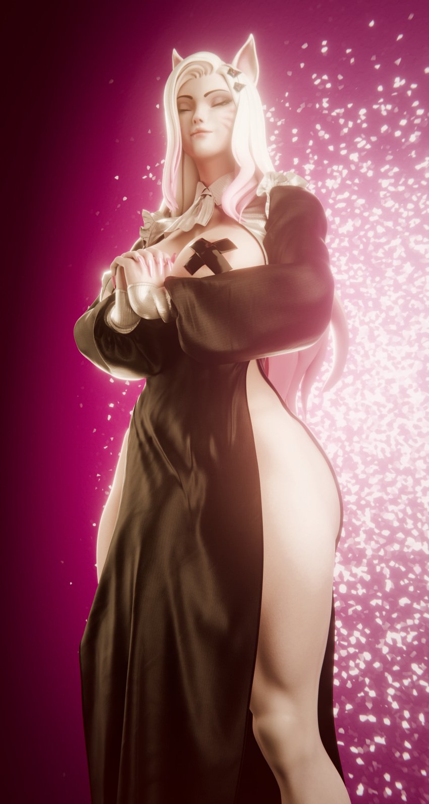 1futa 3d ahri big_breasts big_penis blonde_hair bulge flaccid fox_ears fox_girl futa_only futanari k/da_ahri k/da_all_out_series kumiho league_of_legends long_hair manufatura nun_outfit riot_games self_upload standing tagme