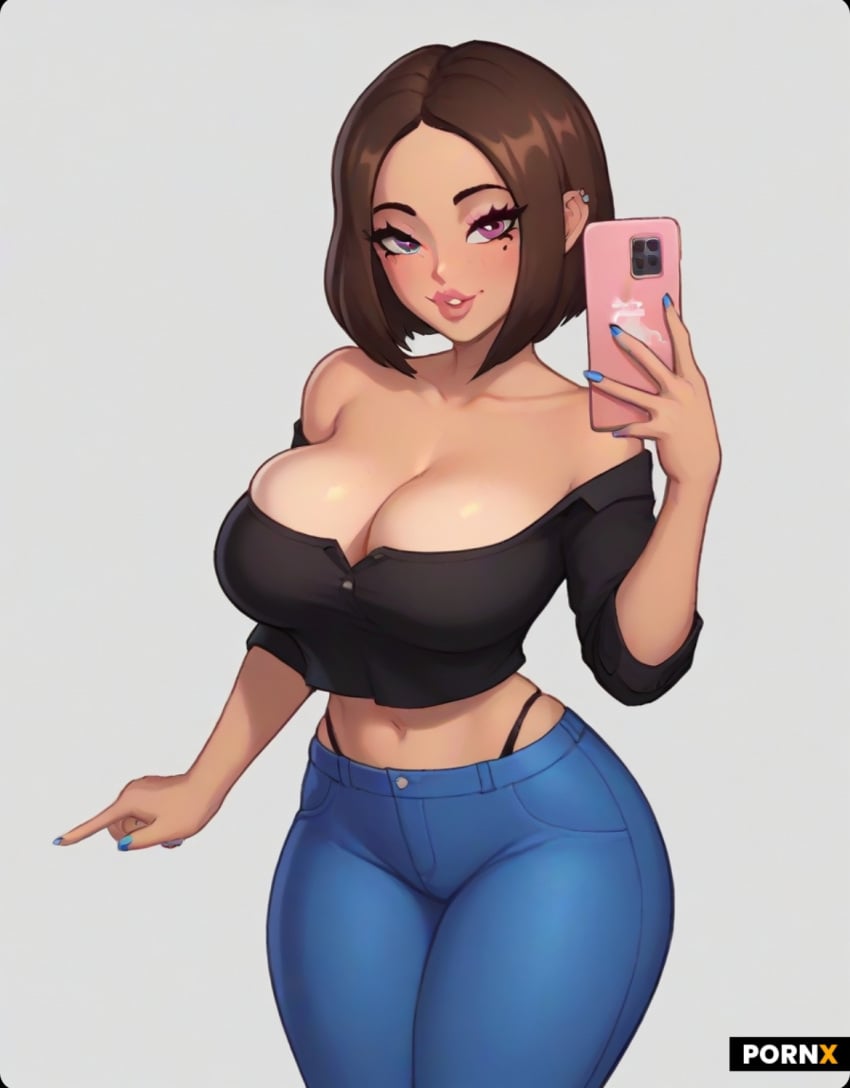 ai_generated belly_button crop_top cute_face cute_female horny horny_female n_1611 pornx.ai samsung samsung_sam selfie selfie_pose sexy sexy_clothing sweet thong thong_straps