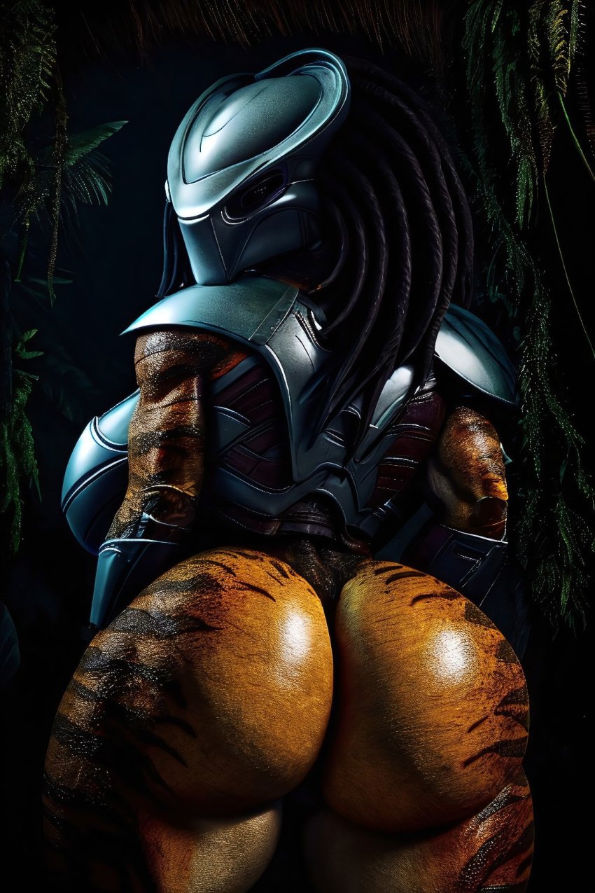 1alien 1female 1girls 1monster ai_generated alien alien_girl alien_humanoid armor armored_female armwear ass ass ass_focus back back_view big_ass big_butt black_hair bottom_heavy bottomless bottomless_female breastplate brown_skin brown_skinned_female bubble_butt butt_focus civitai curvaceous curvy curvy_female curvy_figure dark-skinned_female dark_skin dat_ass faceless faceless_character faceless_female female female female_focus female_only female_yautja fireandflame from_behind helmet huge_ass huge_butt humanoid jungle looking_at_viewer mask masked_female monster monster_girl outdoors partially_clothed predator_(franchise) presenting presenting_ass presenting_hindquarters round_ass round_butt self_upload shiny_ass shiny_skin solo solo_female standing striped_body thick_ass thick_butt thick_legs thick_thighs thighs unseen_female_face voluptuous voluptuous_female wide_hips yautja