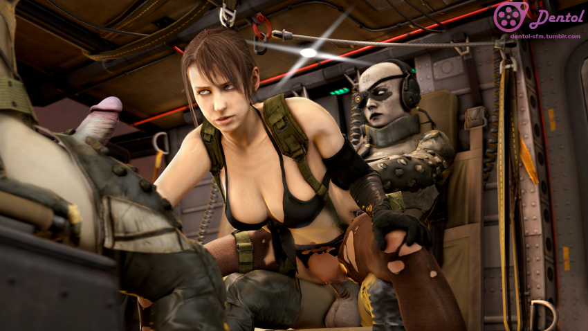 bald dentol dickgirl futa_on_female futanari gang_bang grey_skin handjob intersex metal_gear metal_gear_solid parasite_unit quiet_(metal_gear) skull_unit source_filmmaker