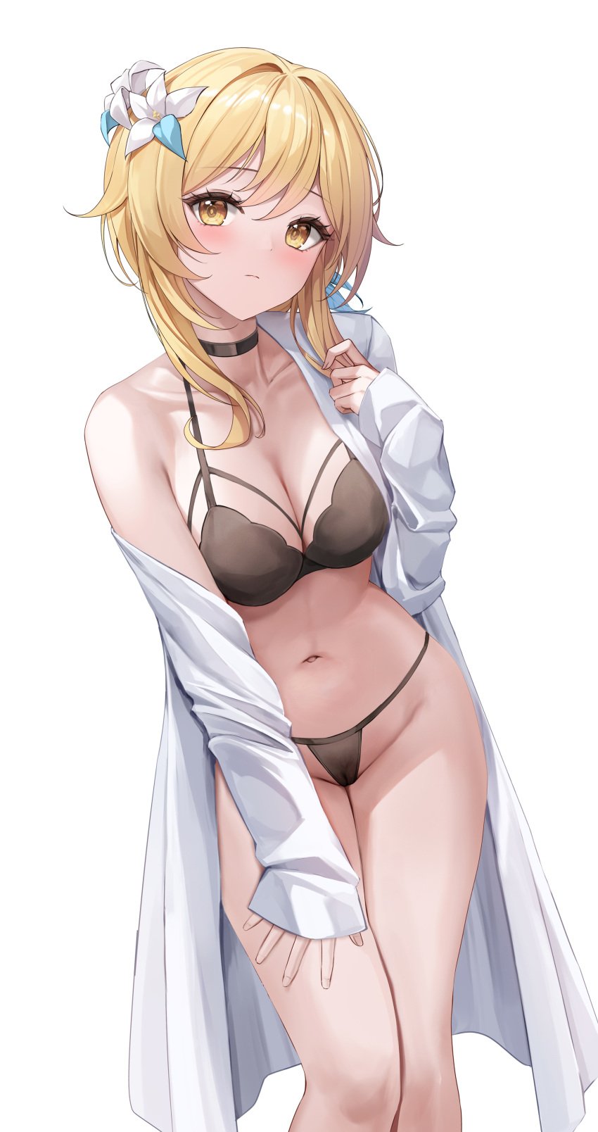 1girls adult adult_female bare_belly bare_chest bare_hands bare_hips bare_legs bare_midriff bare_navel bare_shoulders bare_skin bare_thighs belly belly_button black_bra black_choker black_panties black_underwear blonde_eyebrows blonde_female blonde_hair blonde_hair blonde_hair_female blush blush_face blush_lines blushed_face blushing_at_viewer blushing_face blushing_female bra breasts busty busty_female busty_girl choker cleavage collarbone curvaceous curvaceous_body curvaceous_female curvaceous_figure curvaceous_hips curvaceous_thighs curvy curvy_body curvy_female curvy_figure curvy_hips curvy_thighs dot_nose embarrassed embarrassed_exposed_female embarrassed_expression embarrassed_female exposed_belly exposed_chest exposed_hips exposed_legs exposed_midriff exposed_navel exposed_shoulders exposed_skin exposed_thighs exposing exposing_breasts exposing_chest exposing_self eyebrows_visible_through_hair fair_skin female female_focus female_naked female_only fingers flower flower_hair_ornament flower_in_hair flower_on_head frilled_bra frilled_underwear genshin_impact groin hair_between_eyes hair_ornament hair_ornaments half_naked half_nude hand_on_chest hand_on_leg hand_on_own_chest hand_on_own_leg hand_on_own_thigh hand_on_thigh head_tilt high_resolution highres hourglass_figure knees large_breasts lean_body lean_figure legs light-skined_female light-skinned light-skinned_female light_skin light_skin_female light_skinned light_skinned_female long_hair looking_at_viewer lumine_(genshin_impact) lunacle mature mature_female midriff naked naked_female naked_woman narrow_waist navel nude nude_female nudity open_clothes open_clothing open_shirt open_topwear pale pale-skinned_female pale_skin pale_skinned_female panties partially_naked pussy semi_nude shirt shoulders showing_breasts showing_chest simple_background slender_body slender_waist slim_girl slim_waist smooth_skin solo standing thick_thighs thighs thin_waist thong tilted_head unbuttoned unbuttoned_shirt underwear undressing undressing_self upper_body v-line white_background white_shirt white_topwear wide_hips yellow_eyebrows yellow_eyes yellow_eyes_female yellow_hair yellow_hair_female