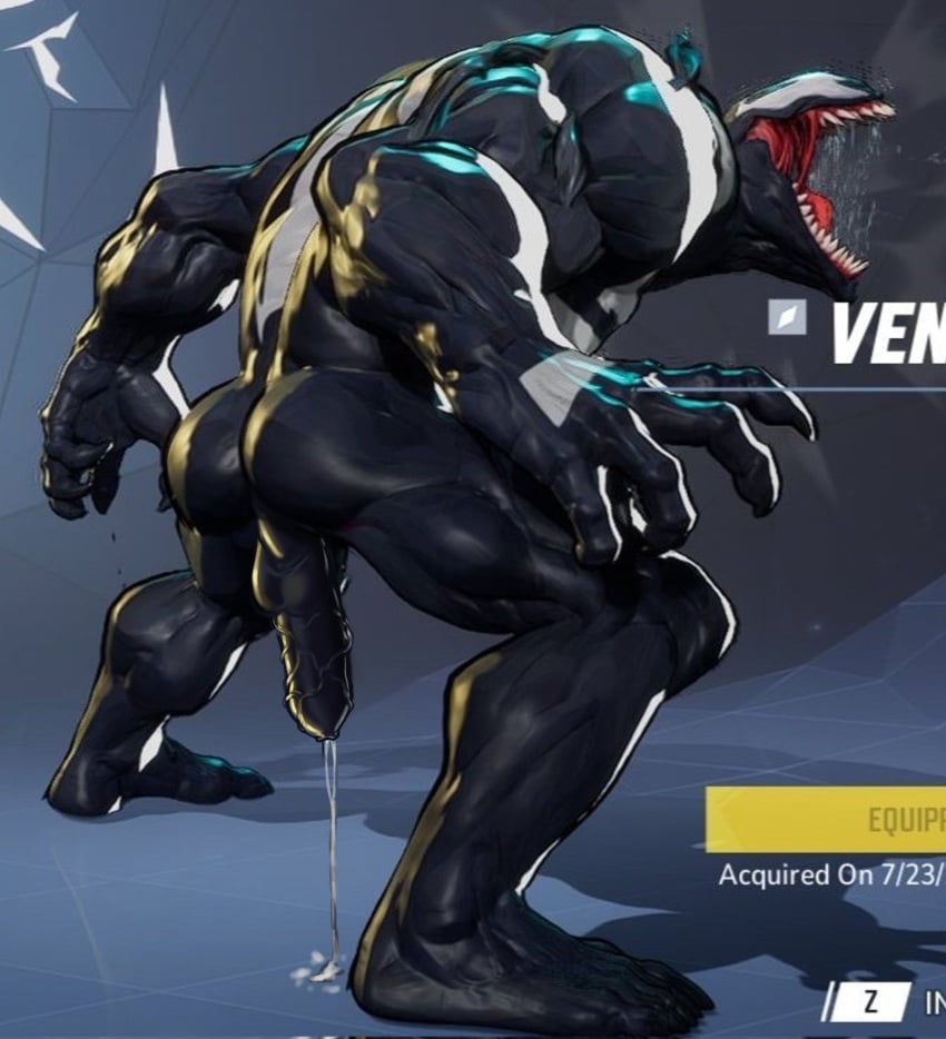 bara big_ass big_butt black_body black_dick black_skin bubble_ass bubble_butt cum dripping dripping_cum edit gay male male_focus male_only marvel marvel_comics marvel_rivals muscular muscular_ass screenshot screenshot_edit thick_ass thick_butt venom_(marvel) venom_(marvel_rivals)