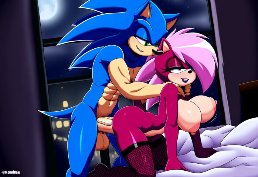 ai_generated ass blue_body breasts brother_and_sister female incest magenta_fur male male/female pink_hair sex sonia_the_hedgehog sonic_(series) sonic_the_hedgehog sonic_the_hedgehog_(series) sonic_underground straight veiny_penis