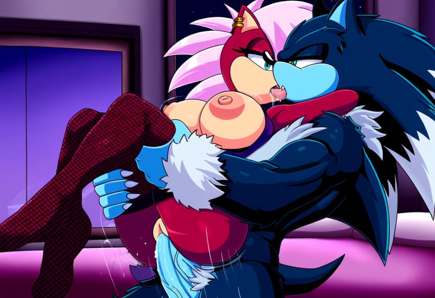 ai_generated ass blue_body breasts incest incest_(lore) love magenta_fur make_up male/female pink_hair sex sonia_the_hedgehog sonic_(series) sonic_the_hedgehog sonic_the_hedgehog_(series) sonic_the_werehog sonic_underground sonic_x_sonia stand_and_carry_position straight veiny_penis