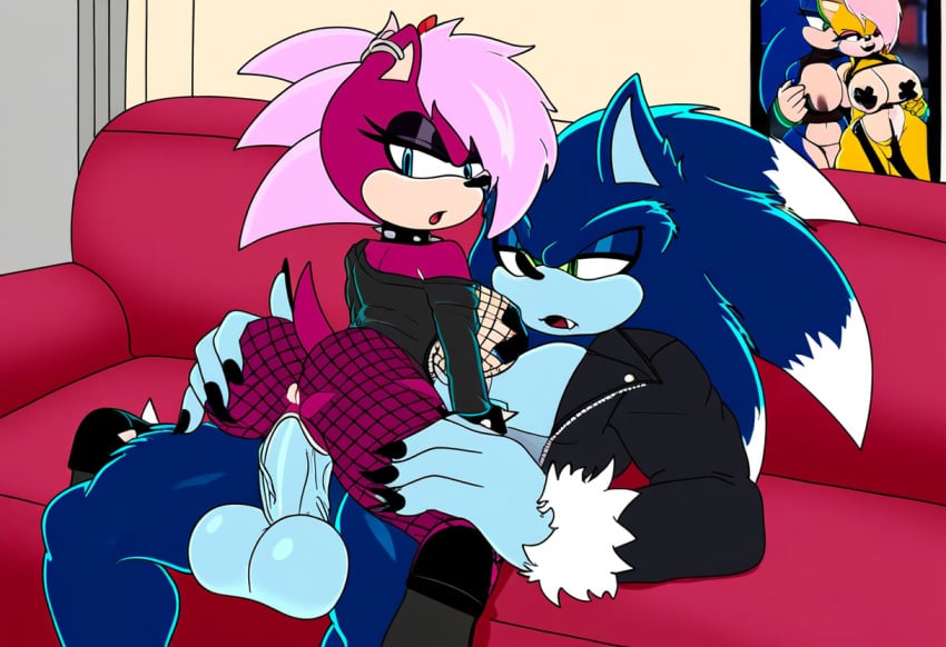 ai_generated ass blue_body breasts female incest leather_clothing magenta_fur male male/female pink_hair sex sonia_the_hedgehog sonic_(series) sonic_the_hedgehog sonic_the_hedgehog_(series) sonic_the_werehog sonic_underground sonic_unleashed straight veiny_penis