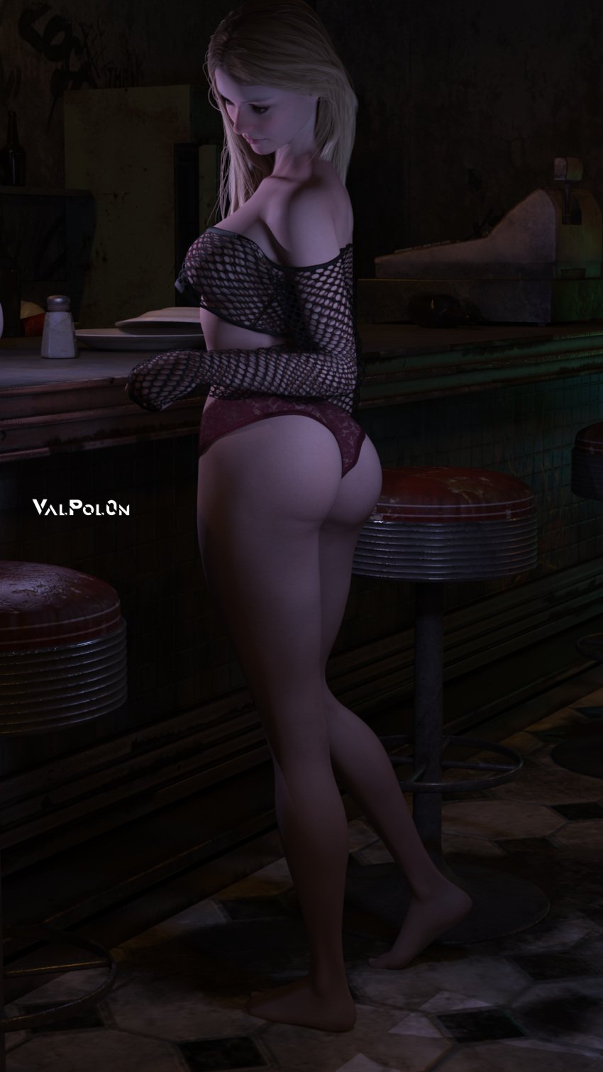 3d female fishnet_armwear fishnets glutes panties pose rosemary_winters sensual valpol0n