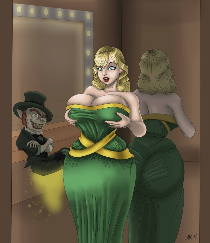 ass_expansion big_ass big_breasts breast_expansion breasts_bigger_than_head colored female inflation leprechaun leprechaun_(series) lordaltros tagme wide_hips