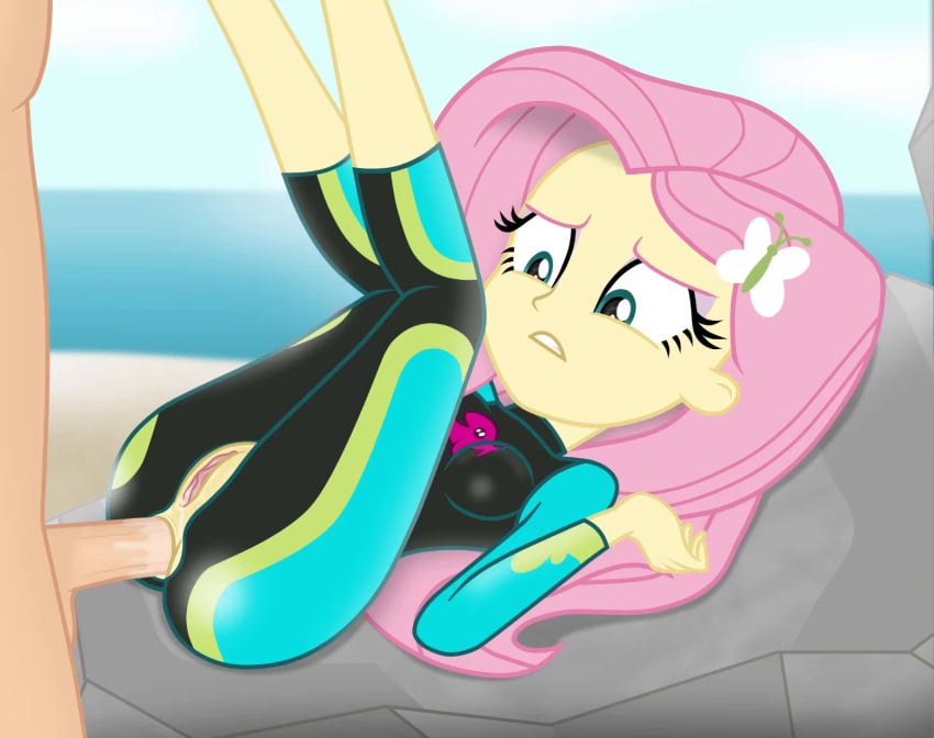 anal chomakony equestria_girls fluttershy_(eg) human_male my_little_pony my_little_pony_equestria_girls sex wetsuit