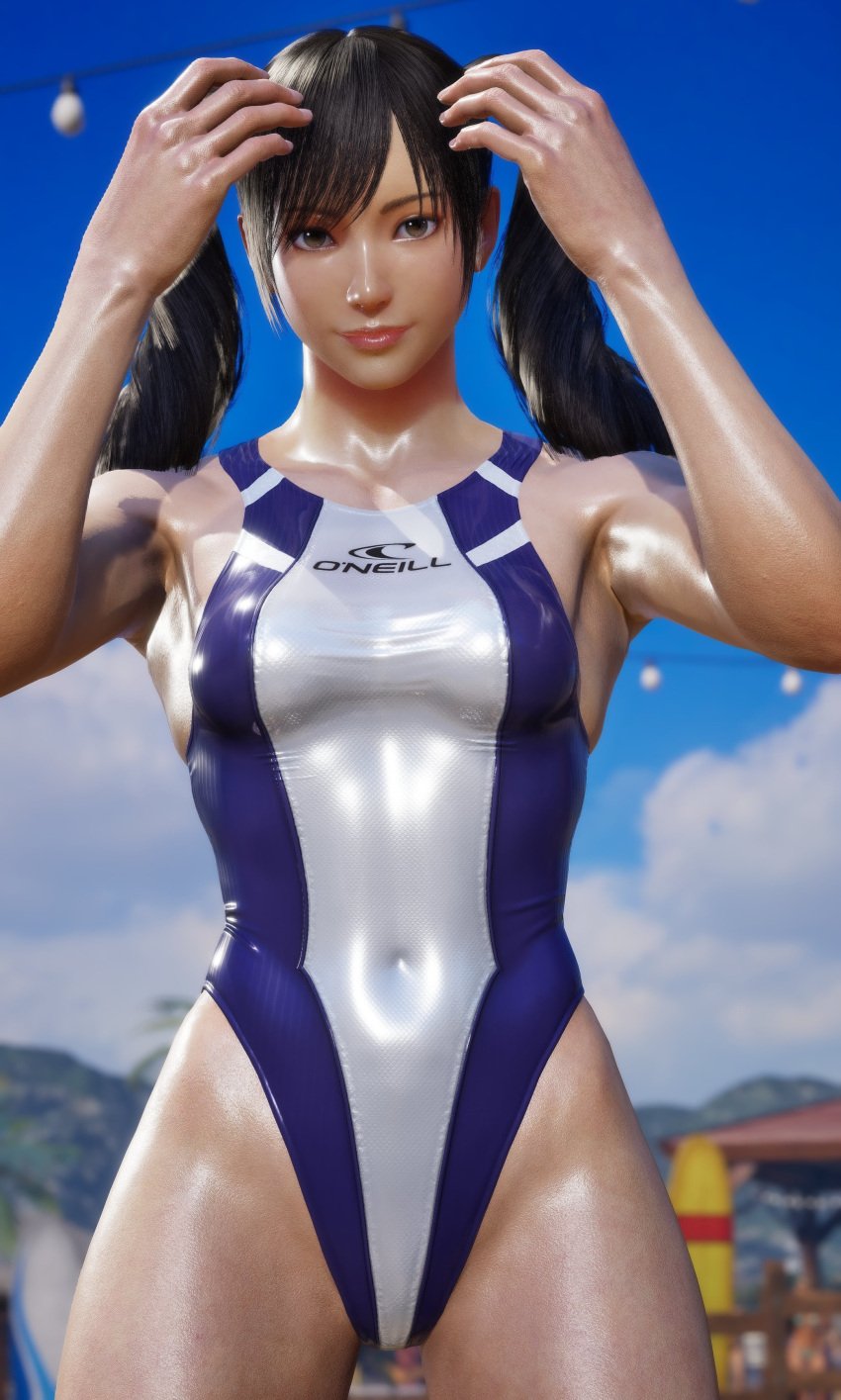 bathing_suit female female_only ling_xiaoyu mod omegaxsmash small_breasts tekken tekken_8 thick_thighs twintails