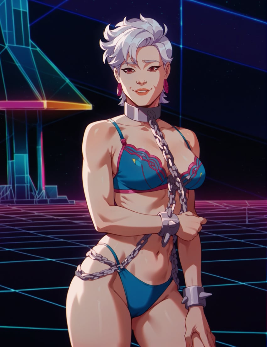 abs abscissa_(x-men) absurd_res ai_generated athletic_female chains female lingerie marvel marvel_comics stable_diffusion synth_canvas synthwave tagme x-men_97