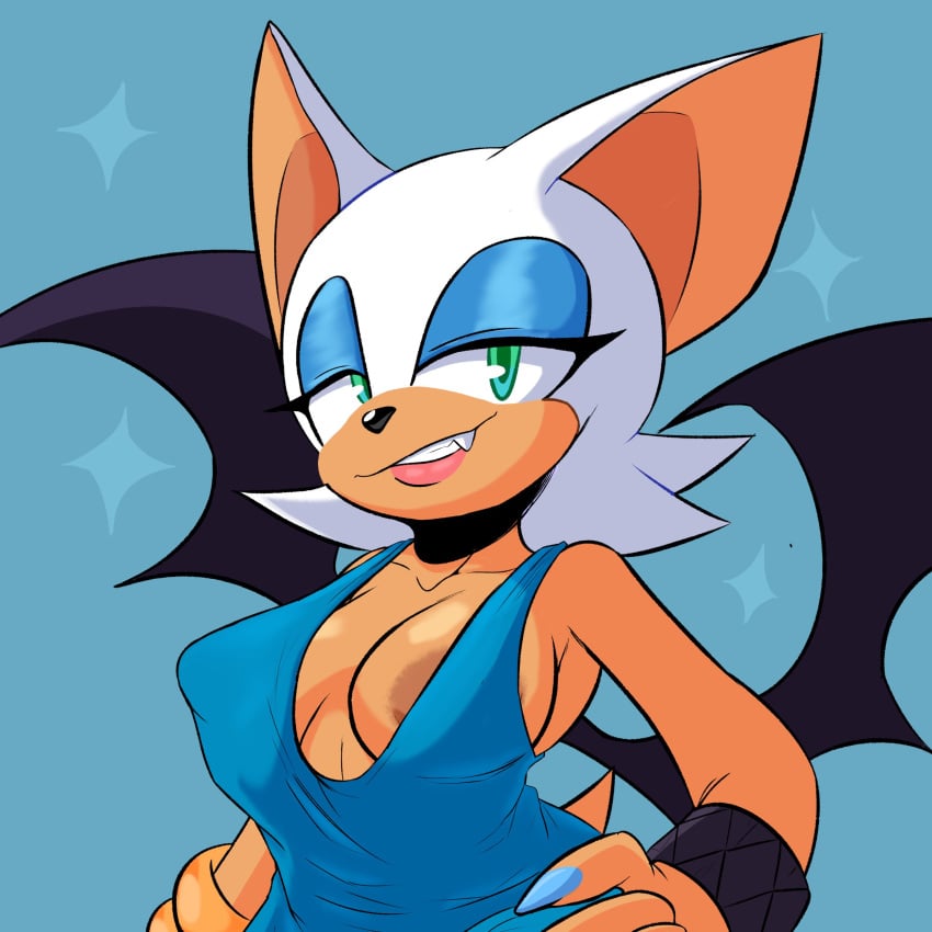 1girls dress female hi_res null_abyss rouge_the_bat solo sonic_(series) sonic_the_hedgehog_(series) wings