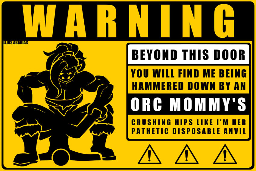 absurd_res ambiguous_penetration boots breasts chest_wraps clothing death_by_snoo_snoo duo female female_on_top footwear hi_res human lluisabadias male male/female mammal muscular muscular_female on_top orc orc_female penetration pictogram piledriver_position sex signature text warning_sign warning_sign_person wraps