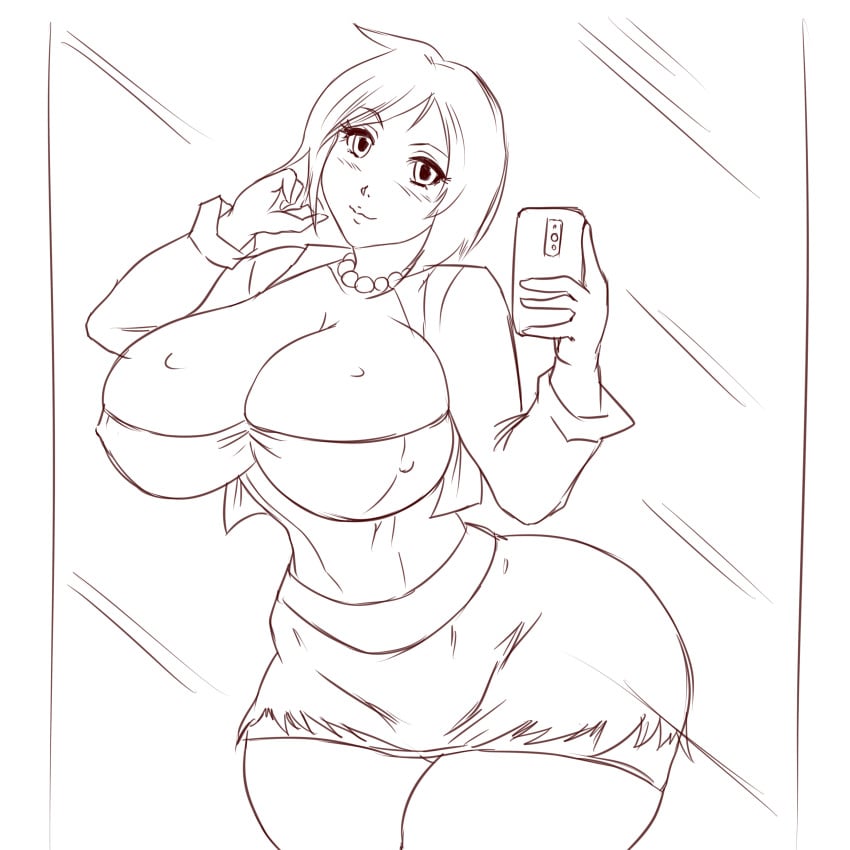 analiss_oc athorment_oc big_breasts cleavage erusantte hayden_(analiss) large_breasts mirror_selfie selfie tagme wide_hips