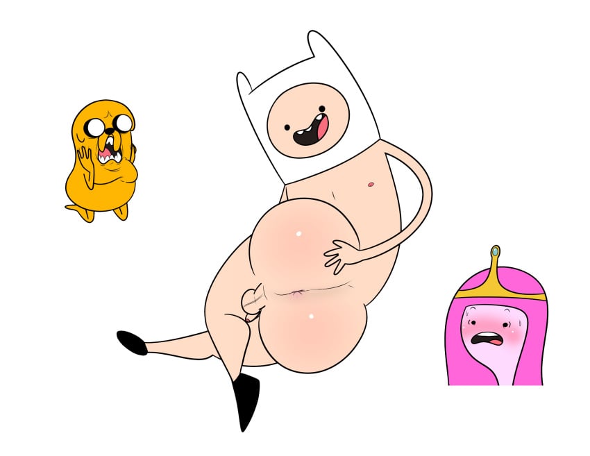 1girls 2boys adventure_time anus ass asshole backsack balls big_ass big_butt blush butt canine cartoon_network exhibitionism fat_ass fat_butt female finn_the_human gay hand_on_butt huge_ass huge_butt jake_the_dog jokro looking_at_viewer male male_focus naked pink_hair pink_skin princess_bubblegum sweat sweating thick_ass thick_butt transparent_background warner_brothers yellow_fur