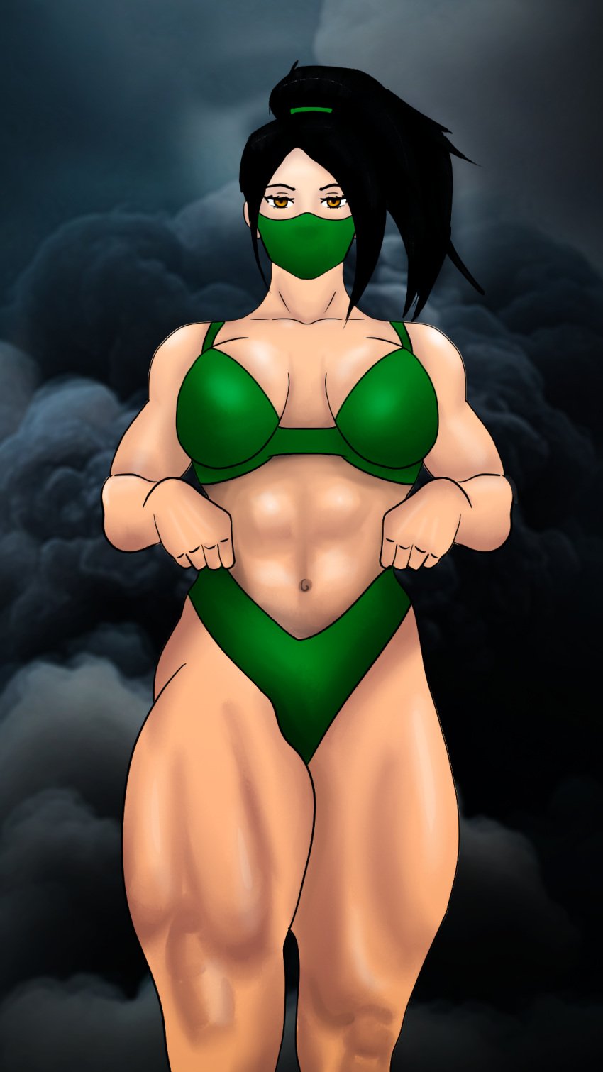 akali bikini female_only jubaby league_of_legends muscular muscular_female thick_thighs thunder_thighs