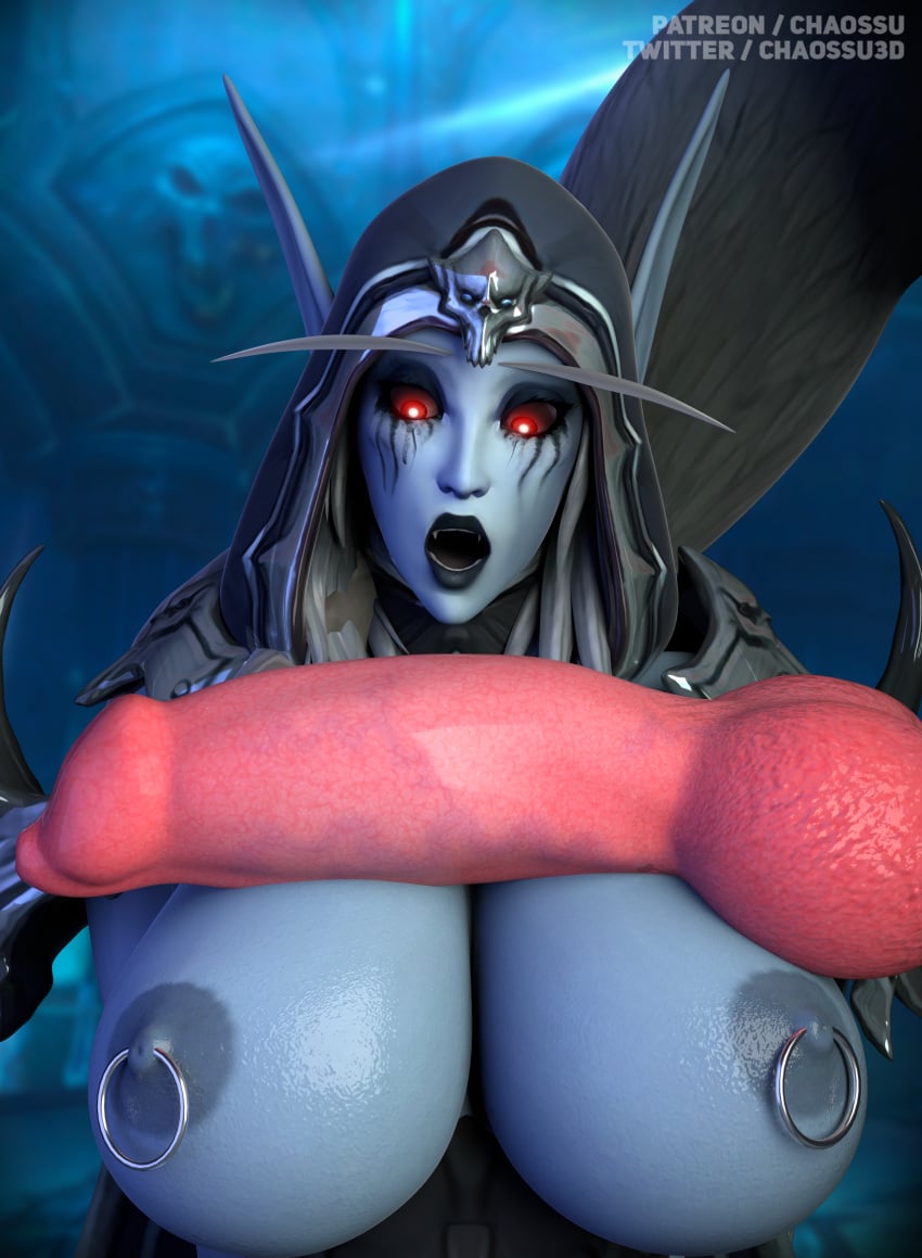 1girls 3d banshee_(warcraft) big_breasts big_penis blizzard_entertainment blood_elf blue_skin breasts breasts_bigger_than_head canine chaossu3d cock_shock dark_ranger elf female forsaken glowing_eyes hood hood_up huge_breasts huge_cock huge_penis lipstick looking_at_penis makeup nipple_piercing nipples open_mouth penis penis_awe pierced_nipples red_eyes runny_makeup shocked_expression sylvanas_windrunner uncensored undead undead_(warcraft) undead_female warcraft werewolf worgen world_of_warcraft