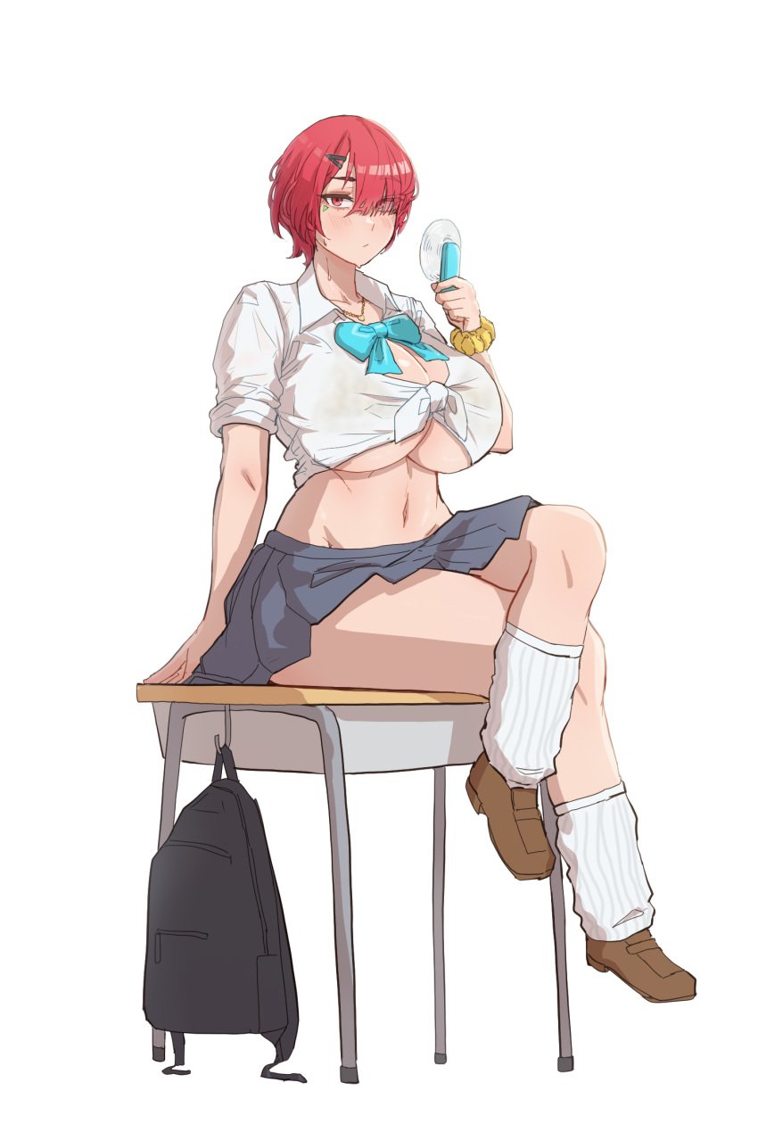 1girls big_breasts breasts brown_loafers busty curvaceous curvy curvy_body curvy_female curvy_figure dryseaweed female huge_breasts ignis_(last_origin) kneehighs large_breasts last_origin loafers loose_socks red_hair school_uniform schoolgirl schoolgirl_uniform skirt socks socks_and_shoes voluptuous white_shirt white_socks