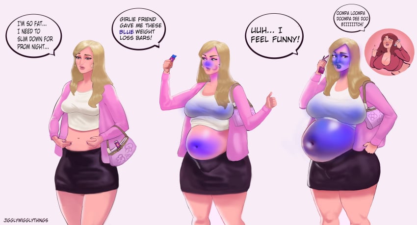 bbw belly belly_expansion blueberry_inflation curvy_figure fat feeding jigglywiggly meangirls weight_gain