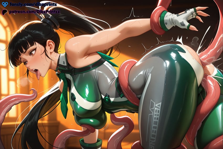 1girls ai ai_assisted ai_generated anal anime artist_name ass bare_shoulders black_hair blunt_bangs blush bodysuit breasts brown_eyes consensual_tentacles dibzprintz double_penetration eve_(stellar_blade) fansly female fingerless_gloves gloves grabbing grabbing_another's_breast hi_res high_quality high_resolution highres large_breasts long_hair necktie open_mouth ponytail restrained saliva skin_tight solo stellar_blade sweat tentacle tentacle_sex tongue tongue_out torn_clothes vaginal_penetration watermark white_gloves
